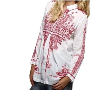 Johnny Was Biya Embroidered Boho Top